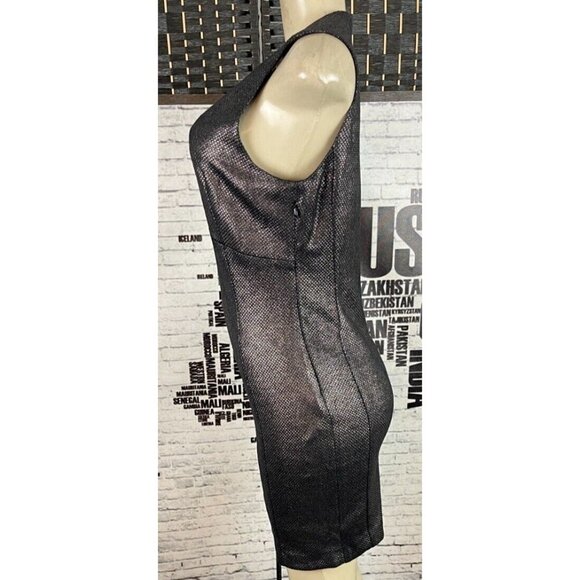 Lucy & Co. Jrs L Coffee Metallic Lined V-Neck Sleeveless Body-Con Mini Dress - Picture 5 of 6